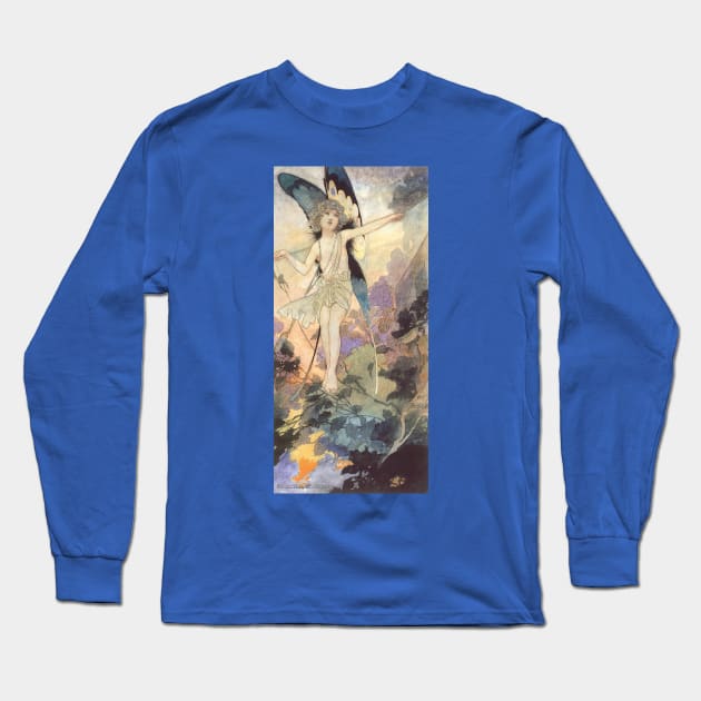 Vintage Victorian Butterfly Fairy by Charles Robinson Long Sleeve T-Shirt by MasterpieceCafe